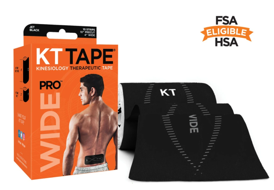 KT TAPE - WIDE BLACK 10 STRIPS (4X10IN)